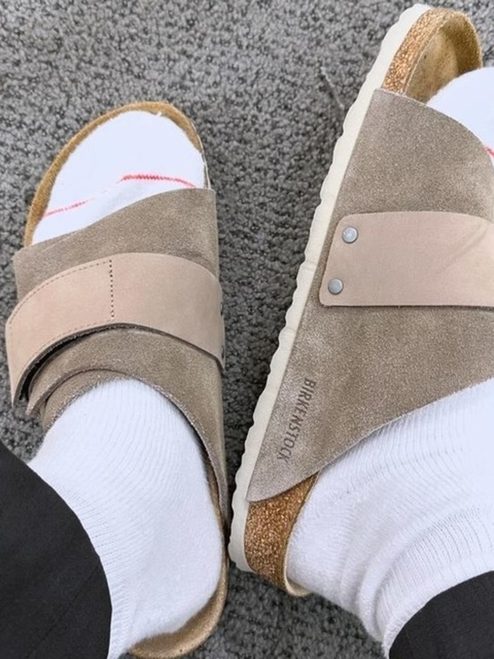 Birkenstock Kyoto Nubuck Sandals in Taupe 46 (Men 13)
